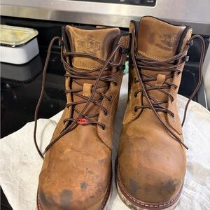 Brunt Men’s Steel Toed workbook Sturdy Tan Leather Boots